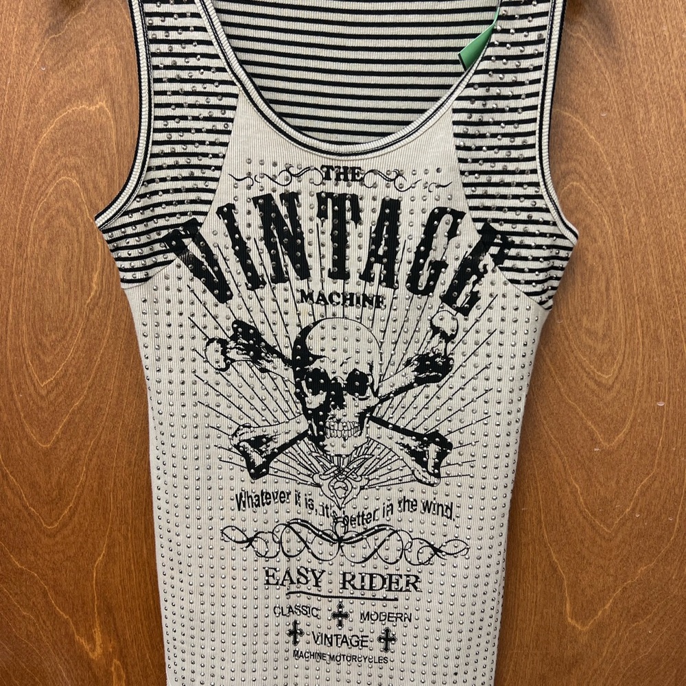 Vocal Black and White Vintage Tank Top